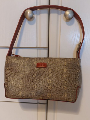 KEM handbag, brown and red