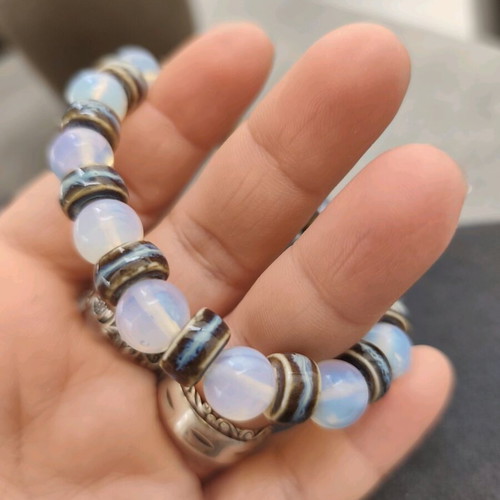 Opalite energy bracelet new, white and gray