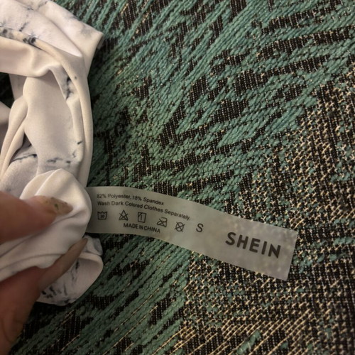 Shein bikini used, size S, white and turquoise