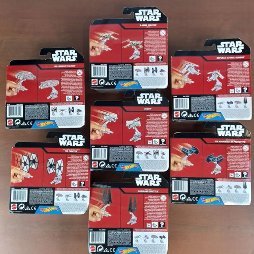 Star Wars Hot Wheels Mattel collection set of 7 used ships