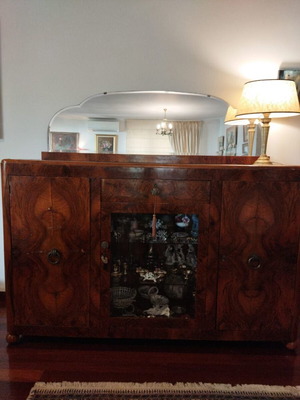 Art Deco buffet used with mirror and marble top