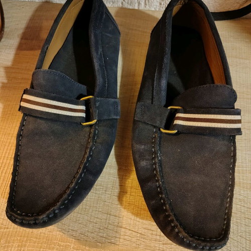 Men's moccasins Zara casual size 43 like new dark blue velvet