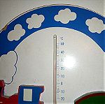  Ξύλινο επιτοίχιο θερμόμετρο για παιδικό δωμάτιο