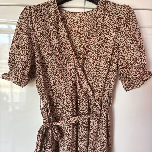 Shein leopard print maxi dress used, beige and brown, size L