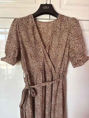 Shein leopard print maxi dress used, beige and brown, size L