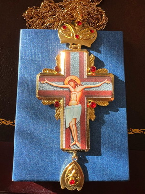 Epistithios Hieratic Cross new with chain and box