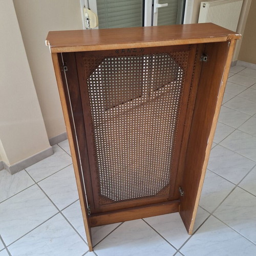 Wooden radiator frame like new with perforated cane center
