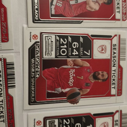 Olympiacos 6-Card Lot Panini Contenders EuroLeague Season Ticket