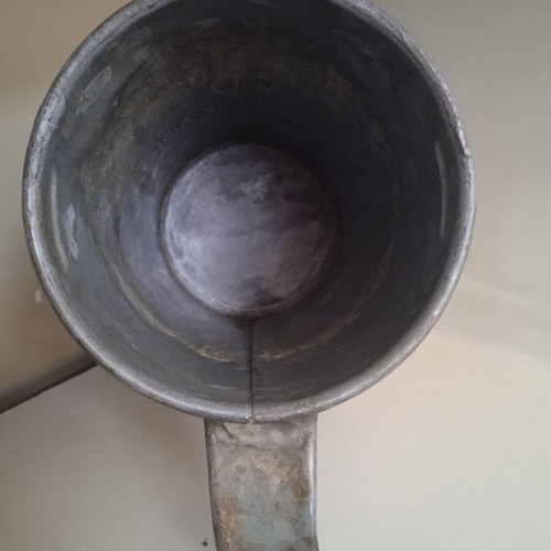 Metal galvanized canister 1lt vintage East Germany DDR used