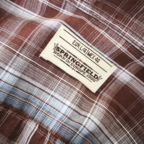 Springfield checked shirt Large like new, brown