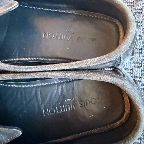 Louis Vuitton blue suede moccasins used