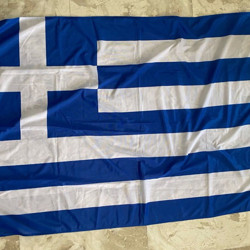 Scarf and 2 Greek flags like new, fabric with rings