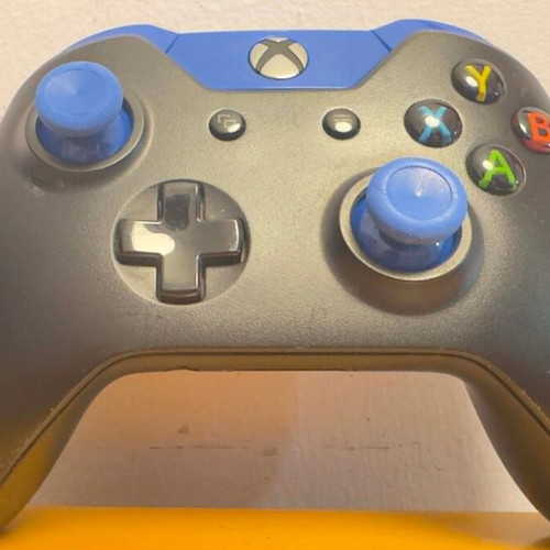 Xbox One wireless controller used with blue buttons