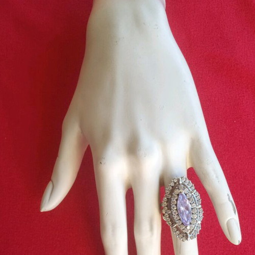 Vintage ring with amethyst and zircon stones like new