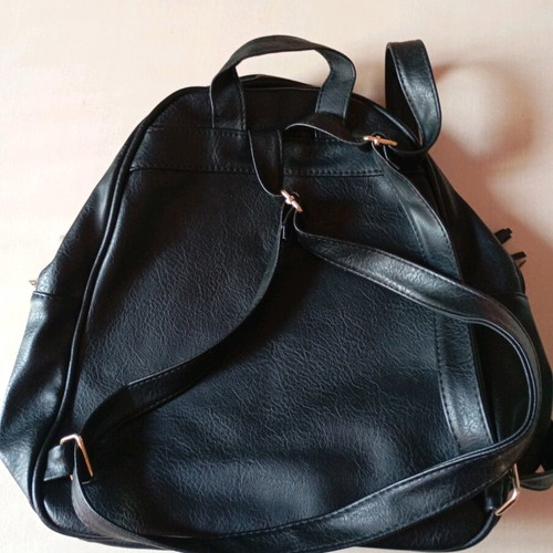Black leather backpack bag new