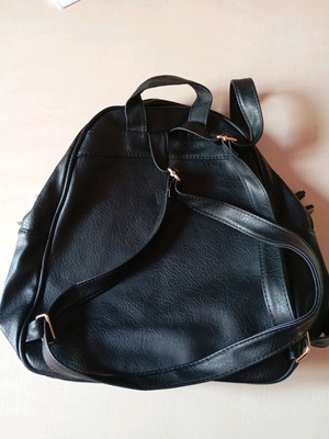 Black leather backpack bag new