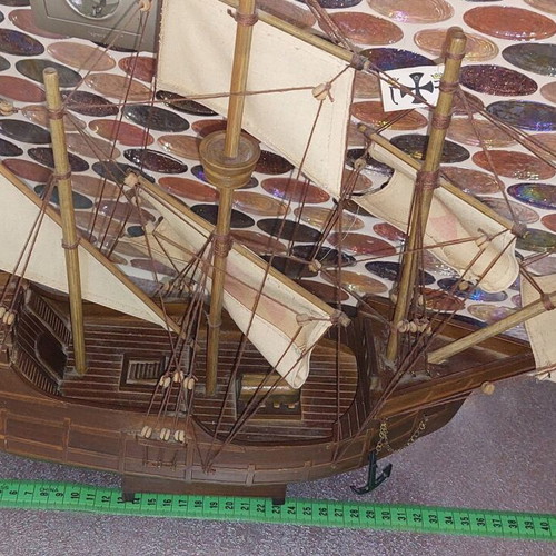 Decorative wooden ship like new, 41 cm height, 43 cm width