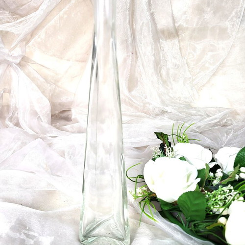 Tall glass vases wedding/baptism decoration set like new