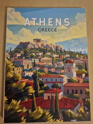 Wooden decorative sign Greece like new, 13×18 cm