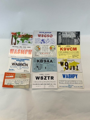 QSL cards used, pack of 12 collectible