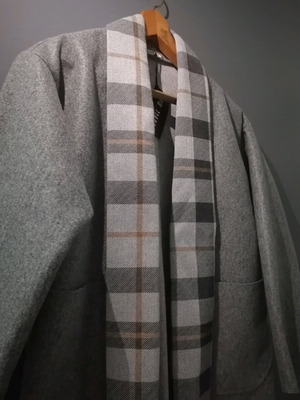 Zara long grey coat new with check details