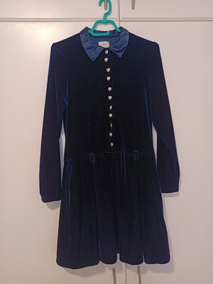 Velvet dress Miss Grant dark blue like new
