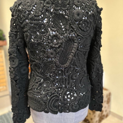 Cardigan knitted with Irish lace made to order, size medium large