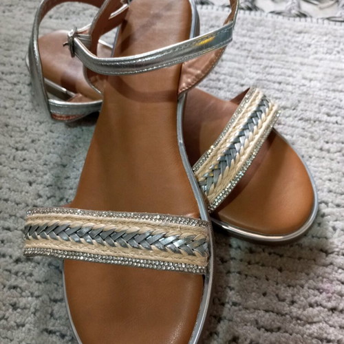 Silver women's sandals size 41 like new