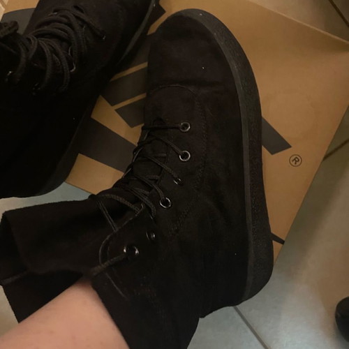 Women's black ankle boots like new with laces size 38
