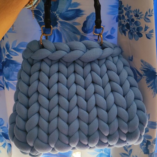 Marshmallow bag, handmade from scratch, blue turquoise