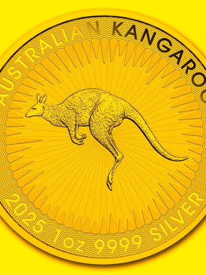 Νόμισμα 2025 Australia Kangaroo 1oz $1 ασημένιο και επιχρυσωμένο, καινούργιο