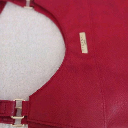 Leather shoulder bag new, red