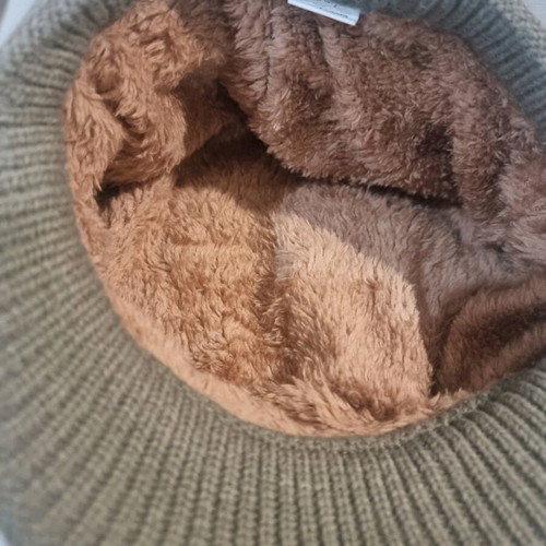 Women's wool beret hat like new, gray-pink, one size