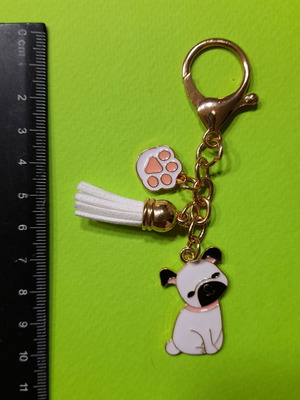 Dog keychain with tassel new