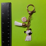 Dog keychain with tassel new