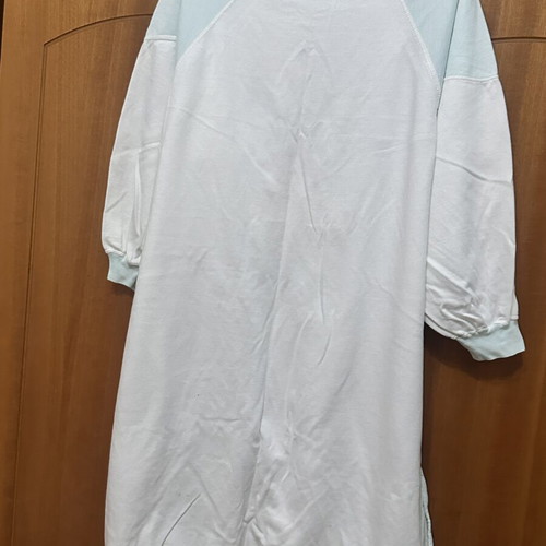 Vintage women's nightgown with embroidery, mint and white