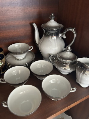 Vintage tea set with teapot