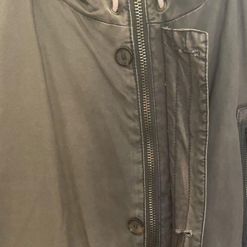 Solid men's parka jacket used, khaki, size Large