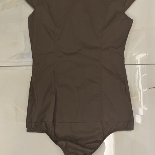 Stradivarius women's bodysuit shirt small khaki like new