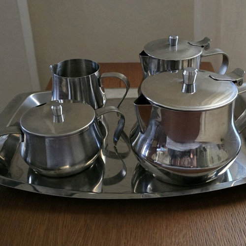 Stainless steel serving set like new