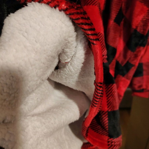 Fleece blanket hoodie new, red, warm and cozy