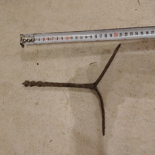 Antique metal drill restored