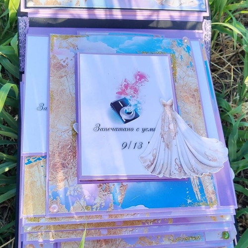 Handmade pop-up scrapbook album "Our Fairytale Wedding" new