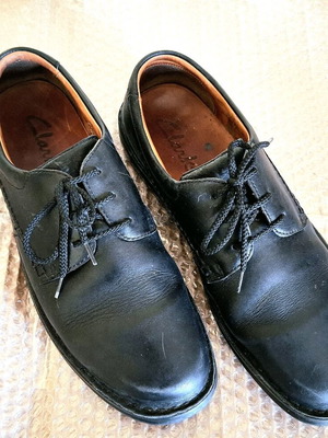 Clarks leather men's shoes size 46 used, black casual