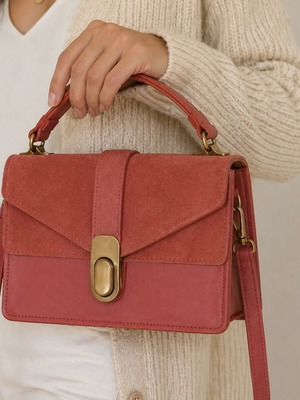 Zara shoulder bag like new, pink leather and suede