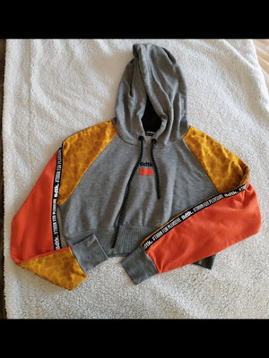 Crop top Bdtk αθλητικό σαν καινούργιο, μέγεθος XL, γκρι και πορτοκαλί