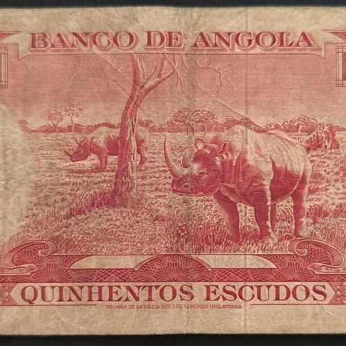 500 Escudos 1970 banknote Portuguese Angola used