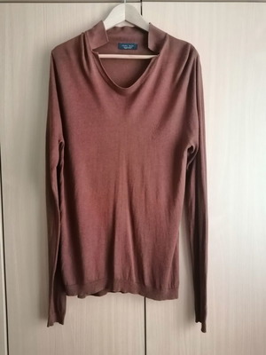 Λεπτό πουλόβερ Zara Man μεταχειρισμένο, μέγεθος L, καφέ