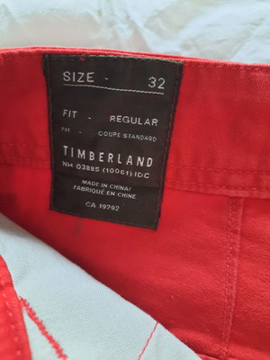 Timberland Ανδρικό Κοντό Παντελόνι Καινούργιο, Κόκκινο, Μέγεθος M