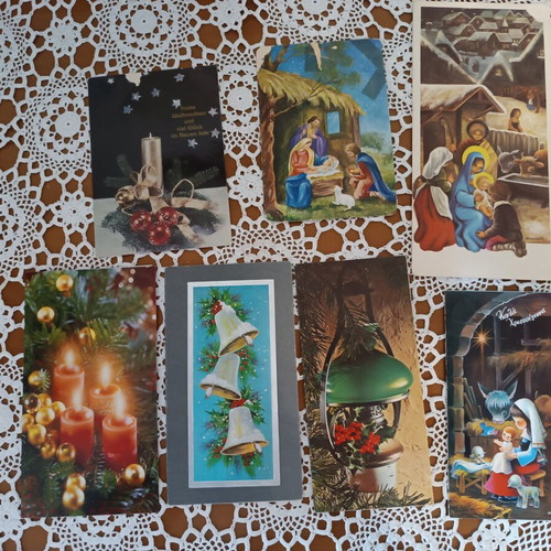 Vintage greeting cards used, pack